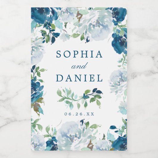 Midnight Blooms Huwelijksgunsten Mini Wijn Labels Wijn Etiket (Enkel label)