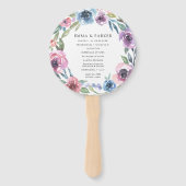 Midnight Blooms | Persoonlijk huwelijksprogramma Handwaaier (Voorkant)