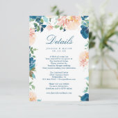 Midnight Blooms Waterverf Wedding Details Kaart (Staand voorkant)