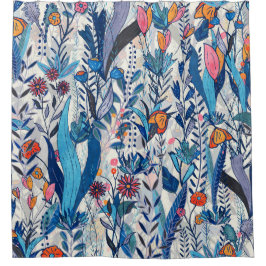 Midnight Bloomscape Douchegordijn