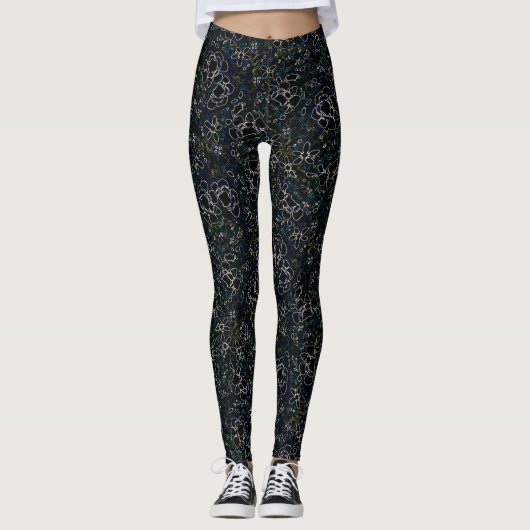 Midnight Blossom Elegance Leggings (Voorkant)