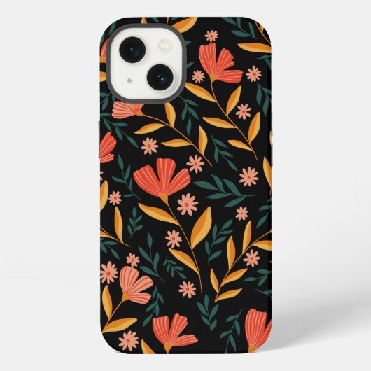 Midnight Blossom Floral iPhone Case iPhone Hoesje (Achterkant)