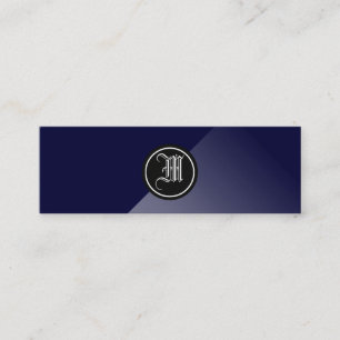 Midnight Blue Abstract gothic Monogram Mini Visitekaartje
