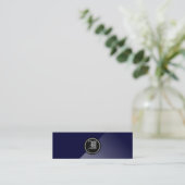 Midnight Blue Abstract gothic Monogram Mini Visitekaartje (Staand voorkant)
