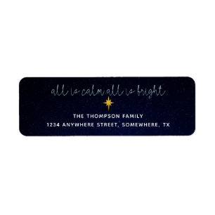 Midnight Blue All is een kalm kerststeradres Etiket