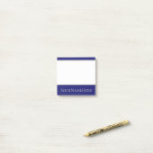 Midnight Blue Background en Light Grey Name Post-it® Notes (Op bureau)