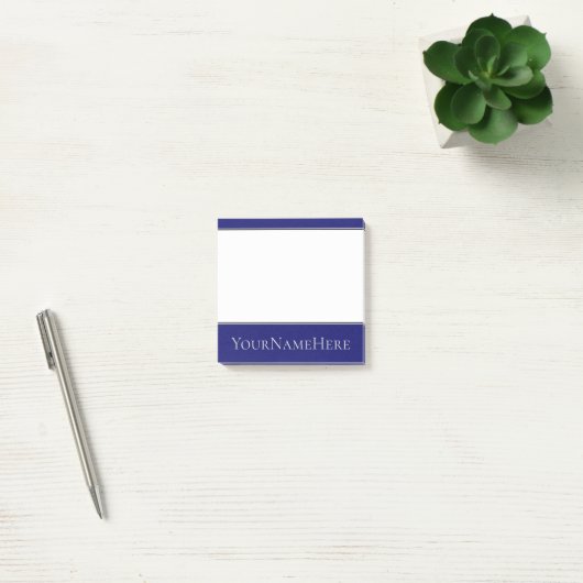 Midnight Blue Background en Light Grey Name Post-it® Notes (Kantoor)