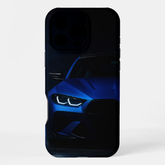 Midnight Blue Beest – Sportauto Straat Case iPhone 16 Pro Max Hoesje