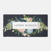 Midnight Blue Blush bloemenelegant Bureaumat (Voorkant)