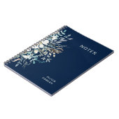 Midnight Blue Botanical Floral Notitieboek (Linkerzijde)