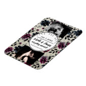 Midnight Blue Bourgogne Inky Floral Amandelbruilof Magneet (Linkerzijde)