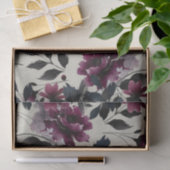 Midnight Blue Bourgogne Inky Floral Amandelbruilof Tissuepapier (Geschenk)