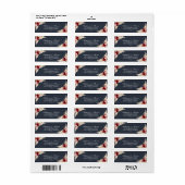 Midnight Blue Bourgogne Rozen retour adreslabel Etiket (Full Sheet)