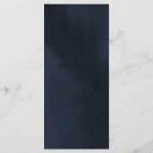 Midnight Blue Calligraphy Wedding Program Kaart (Achterkant)