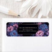 Midnight Blue Celestial Peony Border Etiket (Insitu)
