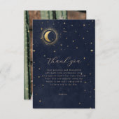 Midnight Blue Celestial Quinceanera bedankkaart (Voorkant / Achterkant)