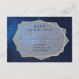 Midnight Blue Constellation Wedding RSVP Kaartje