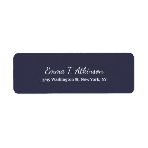 Midnight Blue Creative Handschrift Script Plain Etiket