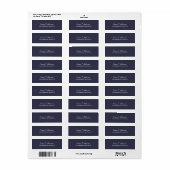 Midnight Blue Creative Handschrift Script Plain Etiket (Full Sheet)