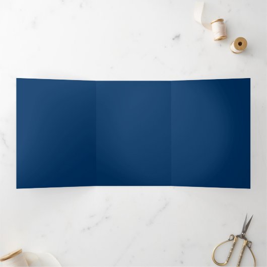 Midnight Blue Custom Trifold Uitnodiging (Binnen)