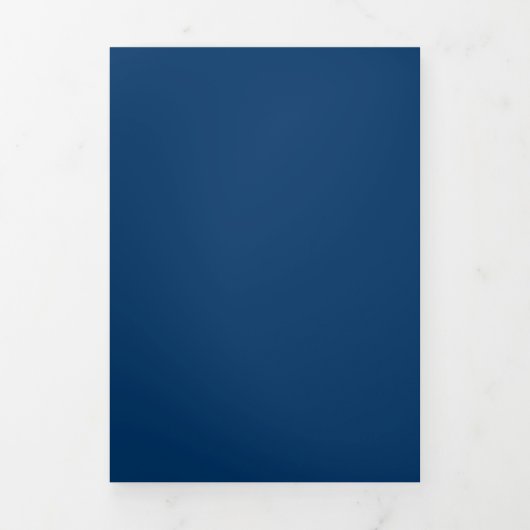 Midnight Blue Custom Trifold Uitnodiging (Cover)