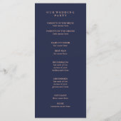 Midnight Blue en Faux Roos Gold Border Program Programma (Achterkant)