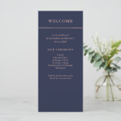 Midnight Blue en Faux Roos Gold Border Program Programma (Staand voorkant)