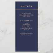 Midnight Blue en Faux Roos Gold Border Program Programma (Voorkant)