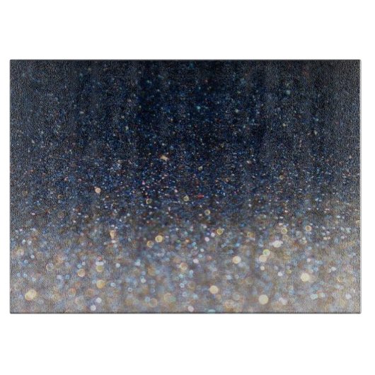 Midnight Blue en Gold Glitter Snijplank (Voorkant)