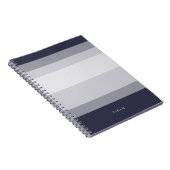 Midnight Blue en Roke Grey Colorblock Monogram Notitieboek (Rechterzijde)