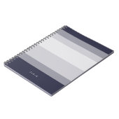Midnight Blue en Roke Grey Colorblock Monogram Notitieboek (Linkerzijde)