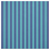 Midnight Blue en Turquoise Lined/Striped Pattern Stof (Swatch)