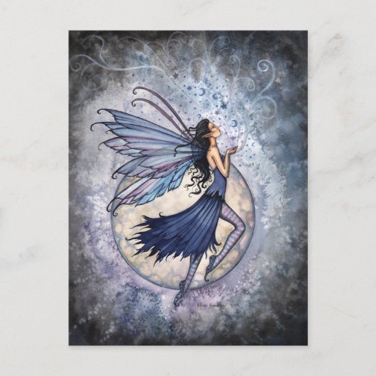 Midnight Blue Fairy Briefkaart beroemd gemaakt doo (Voorkant)