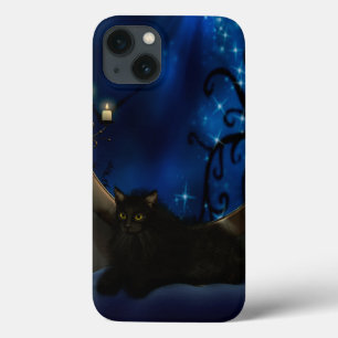 Midnight Blue Fantasy Cat iPhone 13 Hoesje