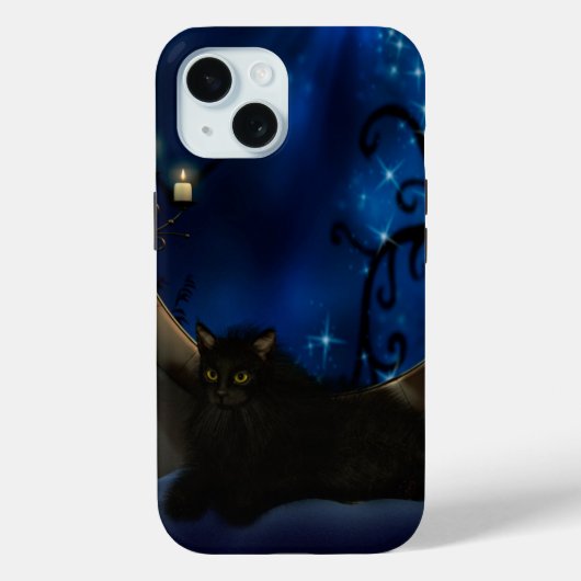 Midnight Blue Fantasy Cat Case-Mate iPhone Case (Achterkant)