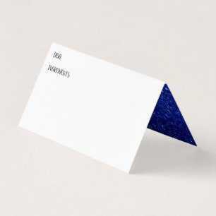 Midnight Blue Faux Glitter Accent Recipe Kaart Visitekaartjes