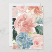 Midnight Blue Floral 50e anniversaire Invitation (Dos)