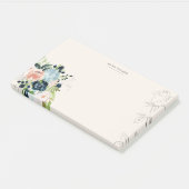 Midnight Blue Floral Blush Post-it Note (Schuin)