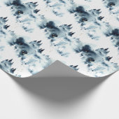 Midnight Blue Forest Waterverf Cadeaupapier (Hoek)