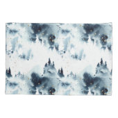 Midnight Blue Forest Waterverf Kussensloop (Achterkant-Links)