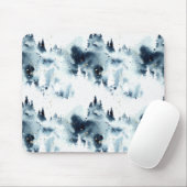 Midnight Blue Forest Waterverf Muismat (Met muis)