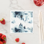 Midnight Blue Forest Waterverf Servet (Insitu)