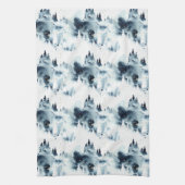 Midnight Blue Forest Waterverf Theedoek (Verticaal)