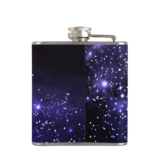 Midnight Blue Galaxy Monogrammed Heupfles (Achterkant)