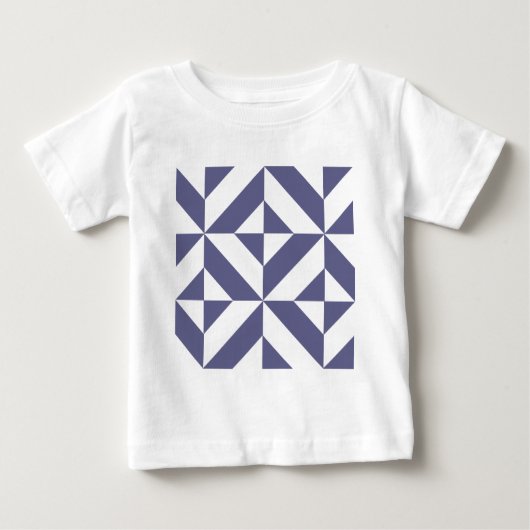 Midnight Blue Geometric Deco Cube Patroon (Voorkant)