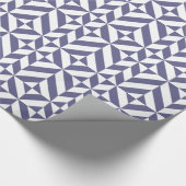 Midnight Blue Geometric Deco Cube Patroon Cadeaupapier (Hoek)