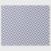 Midnight Blue Geometric Deco Cube Patroon Cadeaupapier (Vlak)