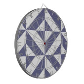 Midnight Blue Geometric Deco Cube Patroon Dartbord (Voorkant Links)