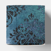 Midnight Blue Glimmer  Damask Bedankdoosjes (Bovenkant)