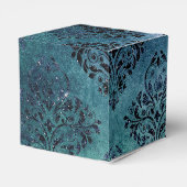 Midnight Blue Glimmer  Damask Bedankdoosjes (Achterkant)